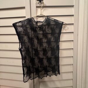 Abercrombie & Fitch Black Sheer Lace Top